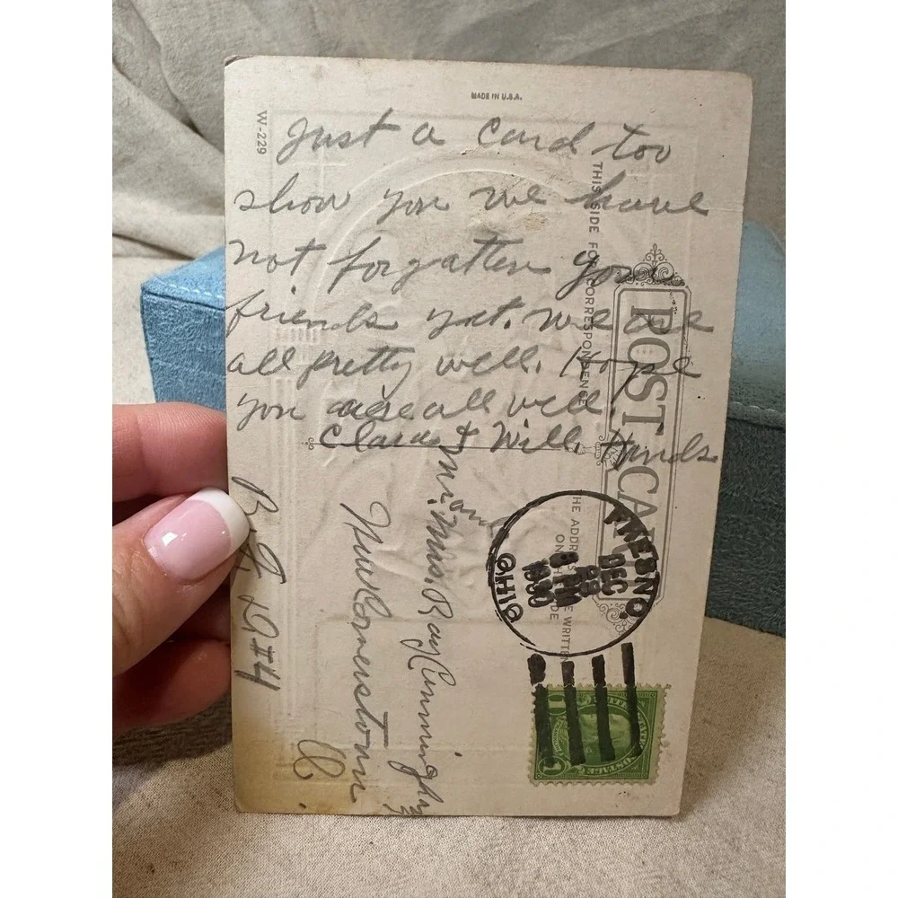 Vintage 1930's Christmas Postcard Nativity Scene